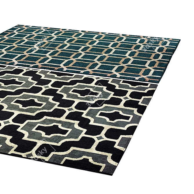 Vibrant 5x7 Rug: Polys 3,888 & Vets 4,004 3D model image 2