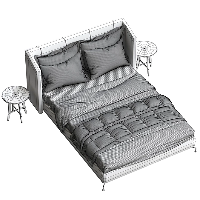 Ikea Tufjord Upholstered Bed: Stylish Comfort for Any Bedroom 3D model image 1