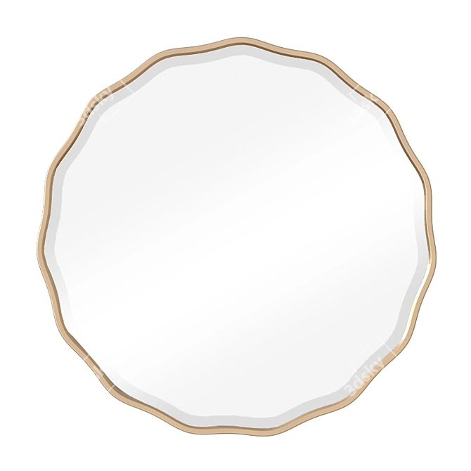 Elegant Aneta Round Mirror 3D model image 1