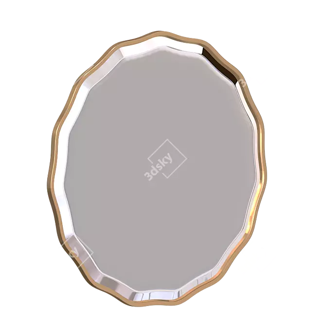 Elegant Aneta Round Mirror 3D model image 2