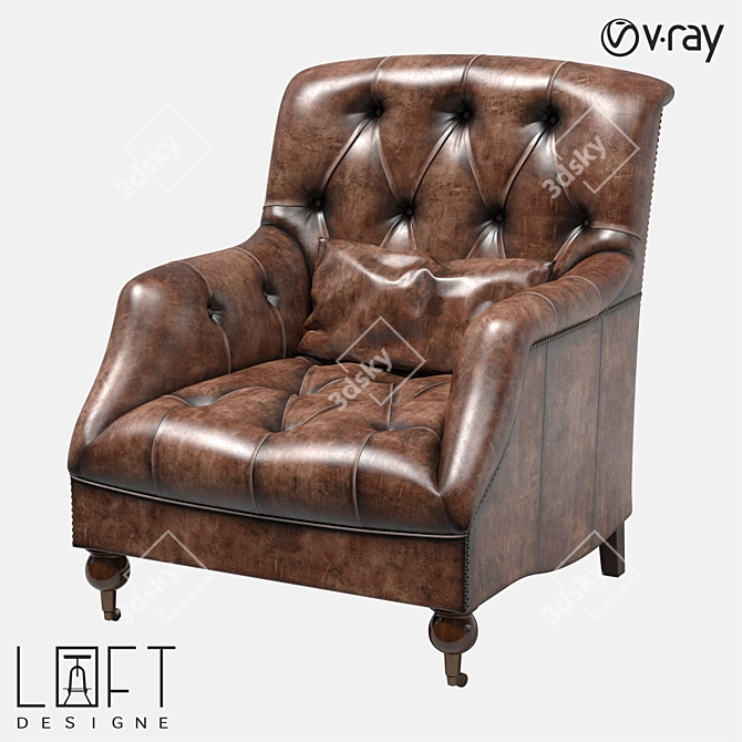 Elegant Leather Armchair: LoftDesign 35201 3D model image 1