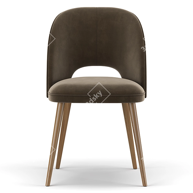 Sleek Barrel Dining Chair 3D model image 3