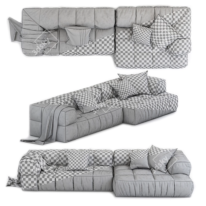 Modern Sofa Strips by Arflex 3D model image 3