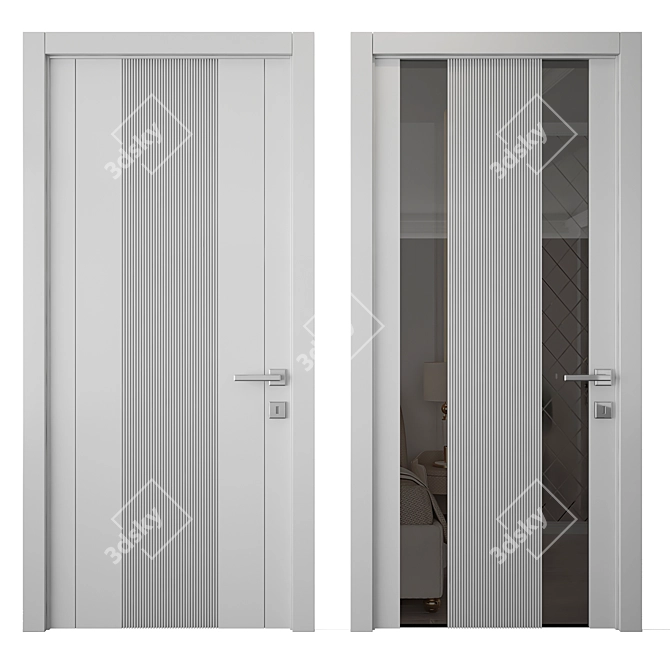 Sleek 3DMax Door 3D model image 1