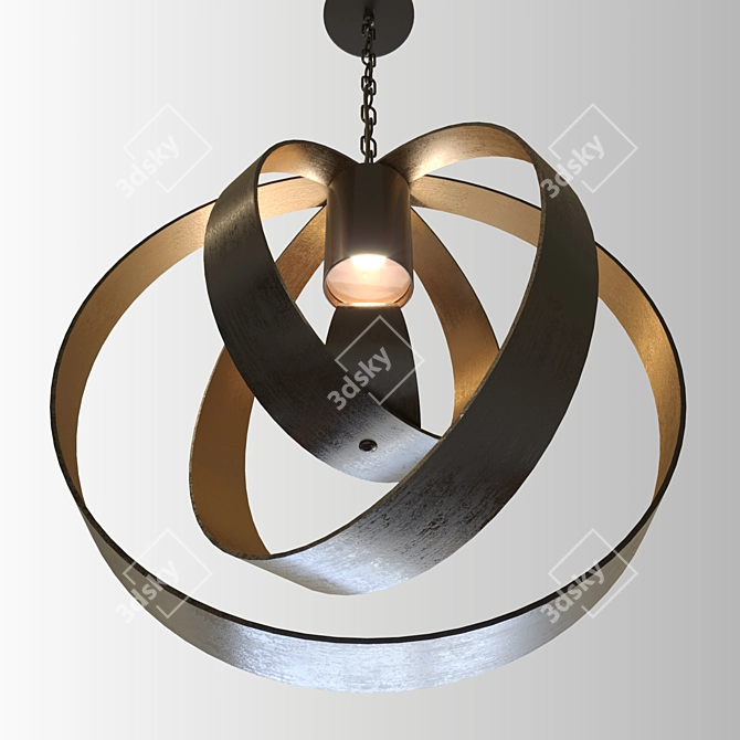 Bronze Lunar Pendant Lamp 3D model image 2
