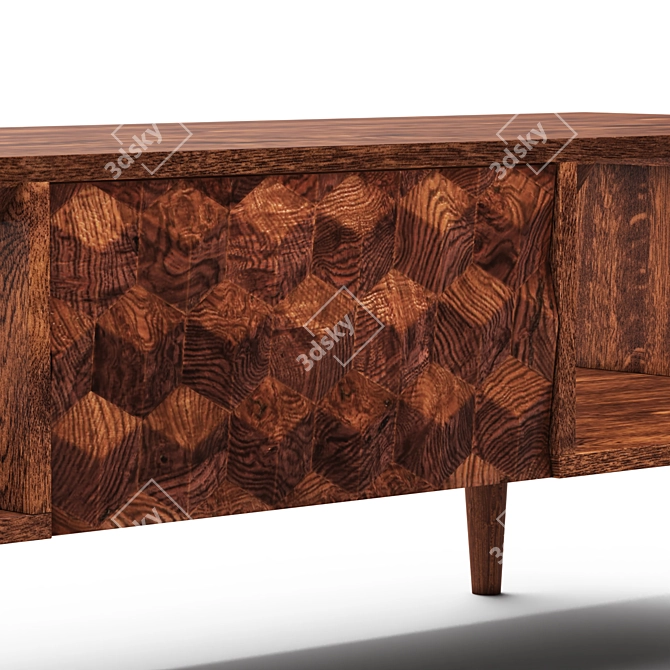 Modern Mango Wood Sideboard by Zara Home 3D model image 3