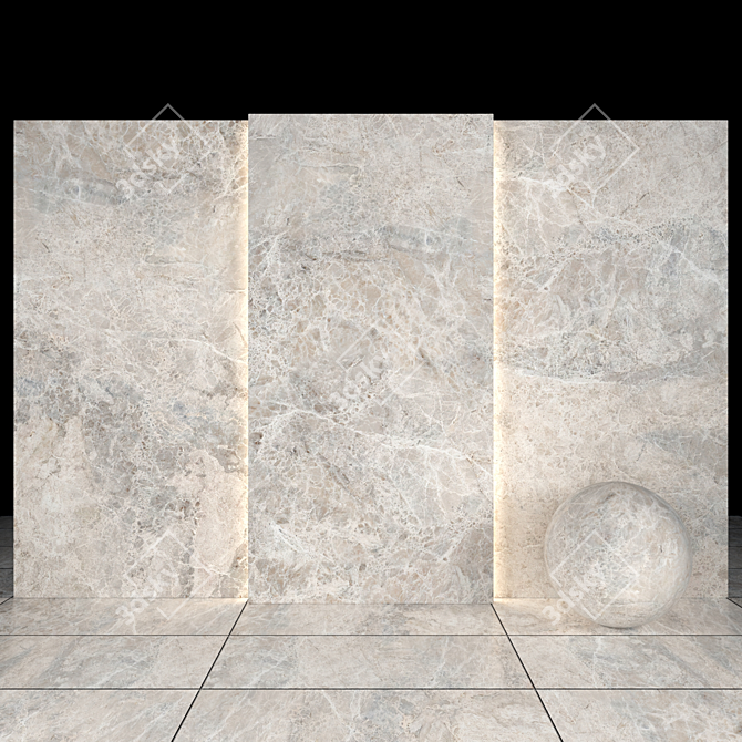 Lizard Gray Marble - Textured Slabs & Tiles 3D model image 1