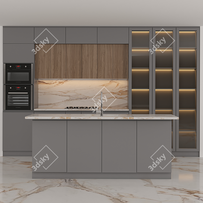 Stylish 2015 Kitchen Design 3D model image 1