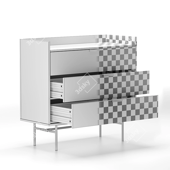 Botello Walnut Chest of Drawers - Stylish & Spacious 3D model image 4