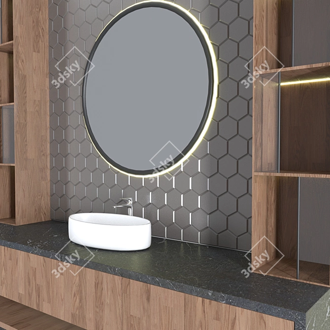 Modern Bathroom Furniture Set 3D model image 2