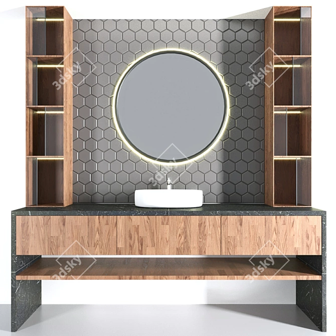 Modern Bathroom Furniture Set 3D model image 3