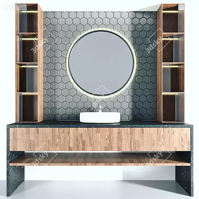 Modern Bathroom Furniture Set 3D model image 6