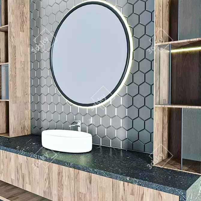 Modern Bathroom Furniture Set 3D model image 8