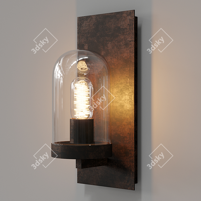 Sleek Metal Glass Loft Bell 3D model image 1