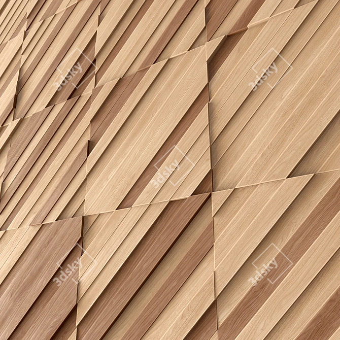 Panel Wood Rail Angle N1 - High-Quality Textured Geometry for 3D Rendering 3D model image 5