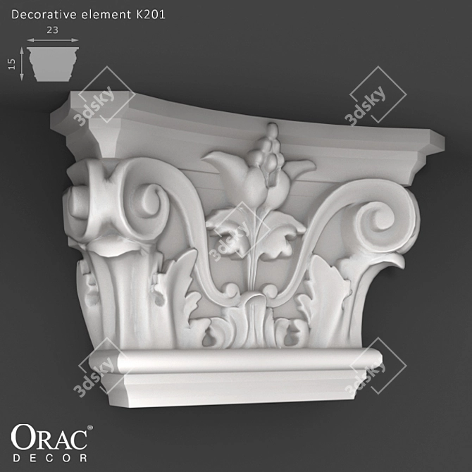 Corinthian Capital Decor - Orac Decor K201 3D model image 1