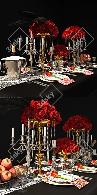 Elegant Harmony: Luxury Tableware 3D model image 2