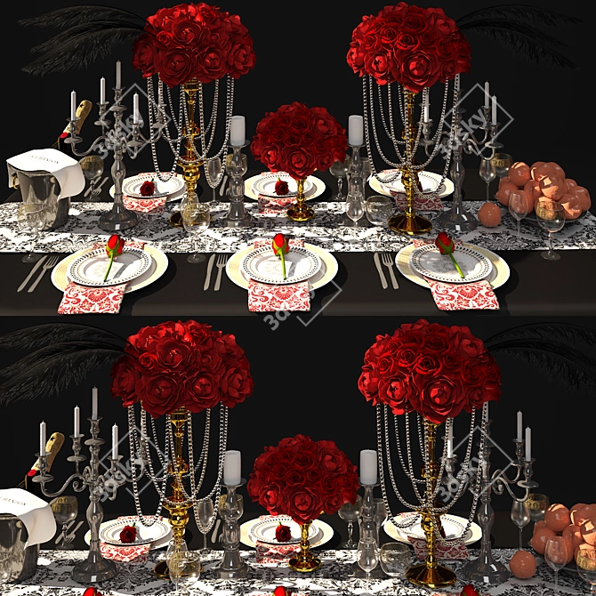 Elegant Harmony: Luxury Tableware 3D model image 3