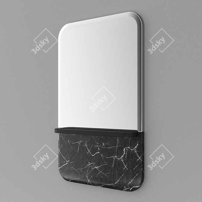 Sleek Marble Alaka Mirror 3D model image 3