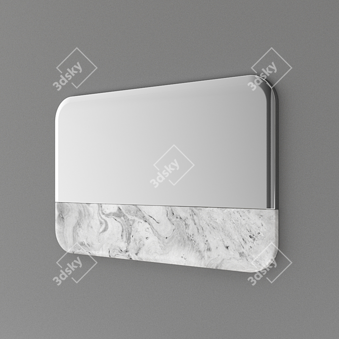 Sleek Marble Alaka Mirror 3D model image 4