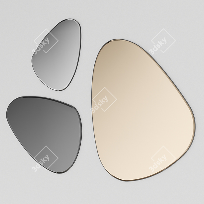 Stone Elite: Designer Wall-Mounted Mirror 3D model image 2