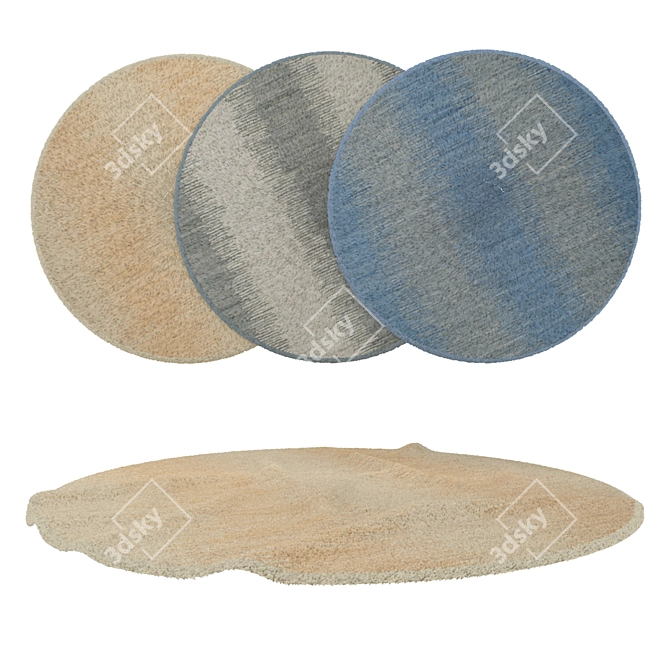 Title: Versatile Round Carpets Set 3D model image 1