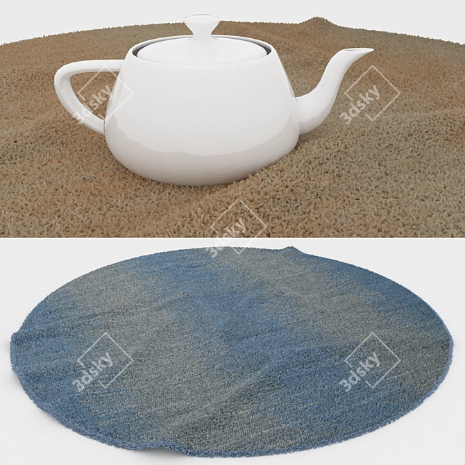 Title: Versatile Round Carpets Set 3D model image 3