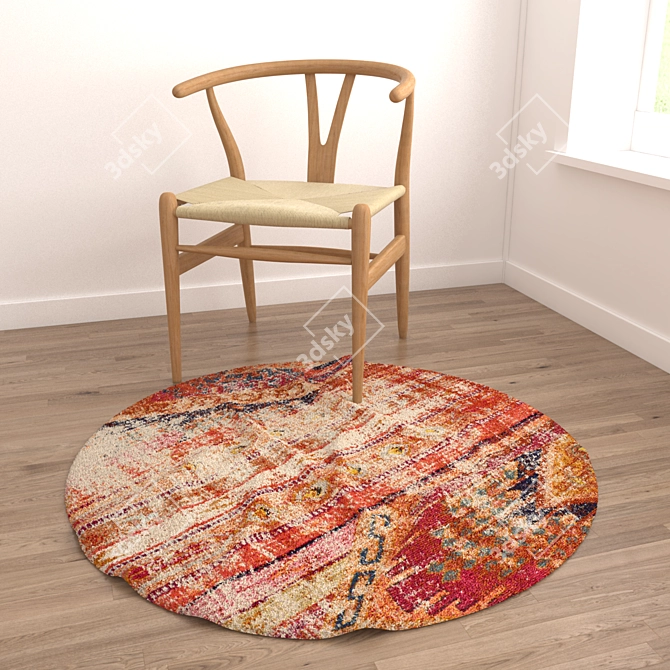 Versatile Round Carpets Set 3D model image 4