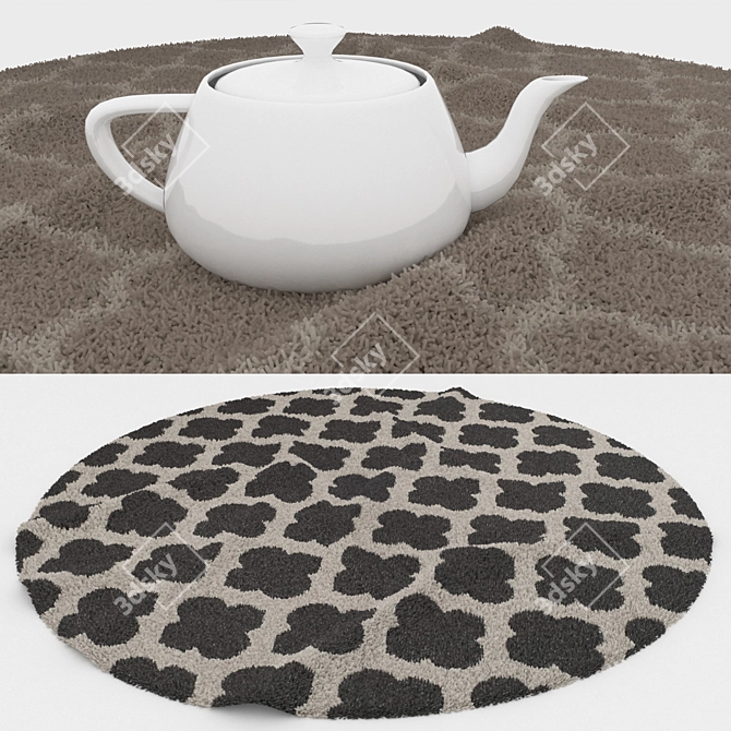 Round Carpets Set 229: Versatile Rug Collection in Various Styles & Textures 3D model image 3