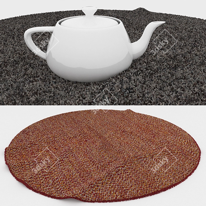 Round Carpet Set - 6 Unique Designs 3D model image 3