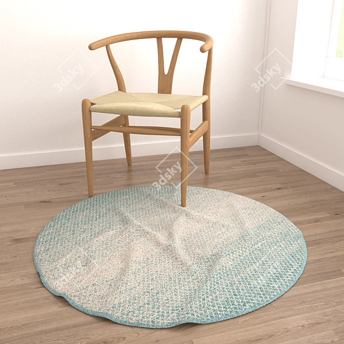 Round Carpet Set - 6 Unique Designs 3D model image 4