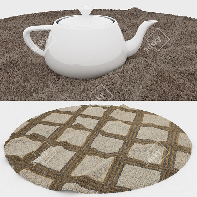 Round Carpets Set: Versatile Designs for Stunning Renders 3D model image 3