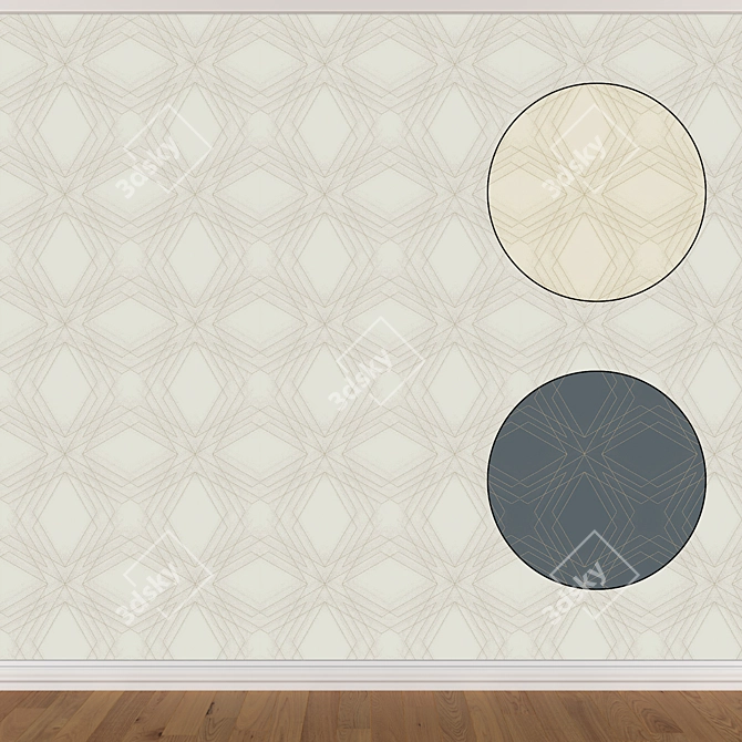 Seamless Wallpaper Set - 3 Colors 3D model image 1