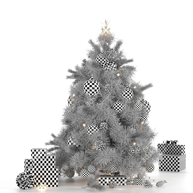 Winter Tabletop Christmas Tree 3D model image 2