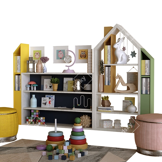 Modern Children Decor Set 3D model image 4