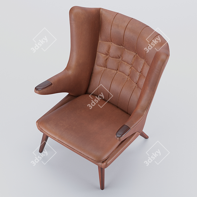 Bear-Paw Leather Armchair - Hans Wagner 3D model image 5