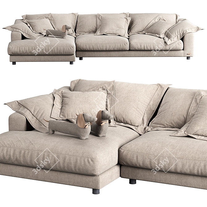 Belmont L Sofa: Sleek and Spacious 3D model image 1