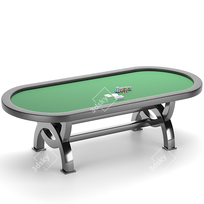 Premium Poker Table Set: Cards, Chips, and 3D Model 3D model image 1