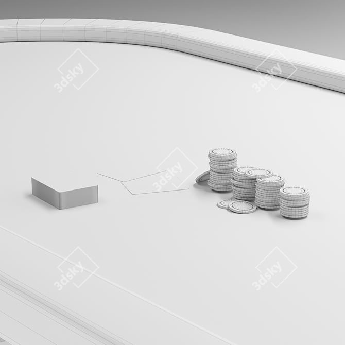 Premium Poker Table Set: Cards, Chips, and 3D Model 3D model image 5