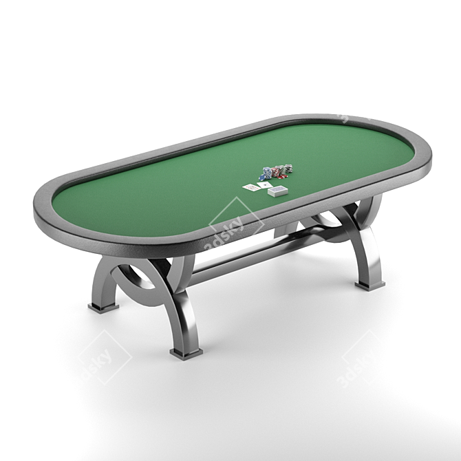 Premium Poker Table Set: Cards, Chips, and 3D Model 3D model image 6