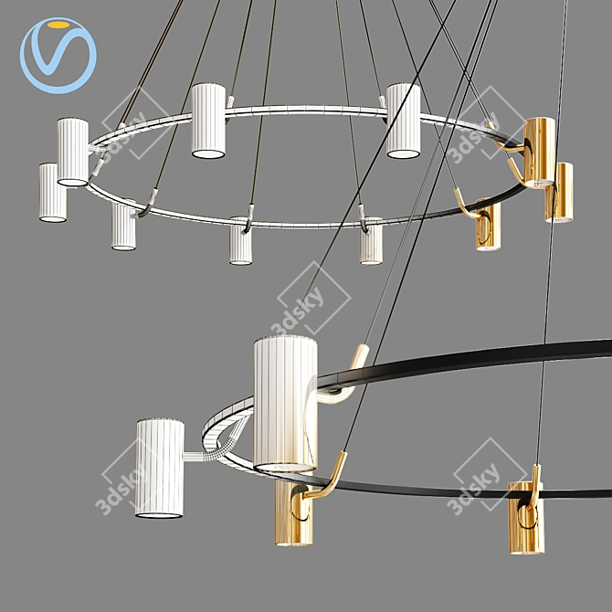 Elegant Unity Ceiling Lamp 3D model image 2