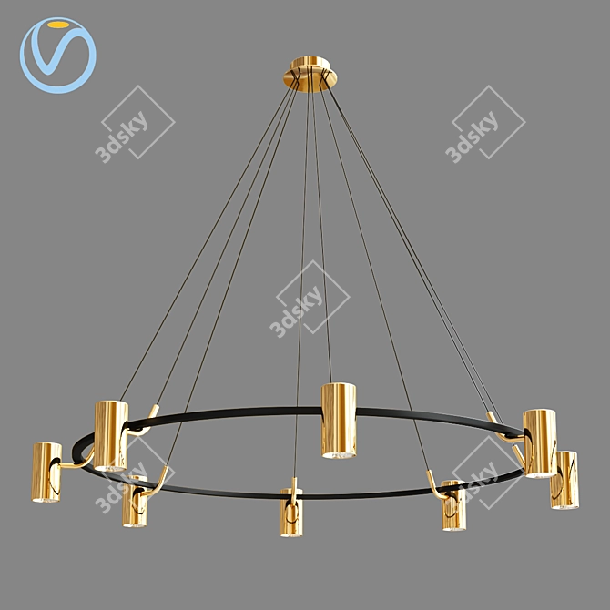 Elegant Unity Ceiling Lamp 3D model image 3