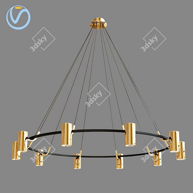 Elegant Unity Ceiling Lamp 3D model image 4