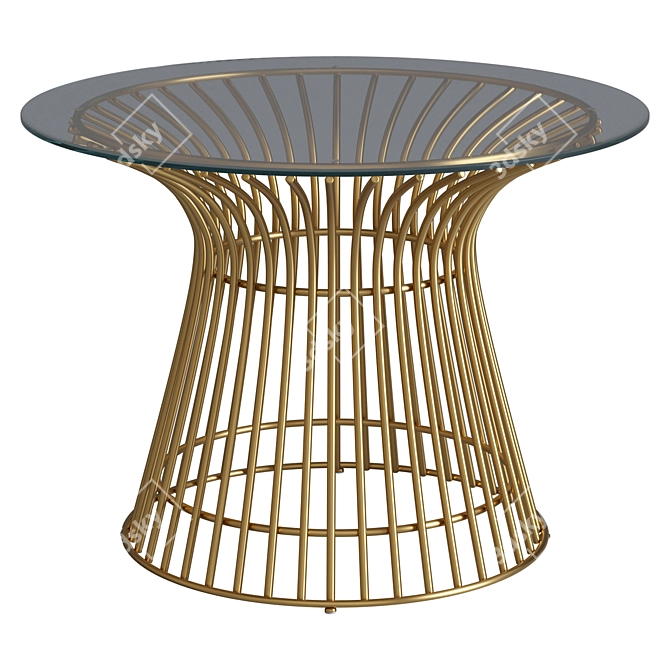 Stylish Platner Coffee Table 3D model image 1