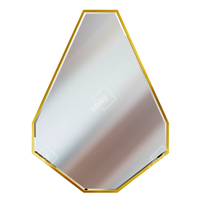 Golden Metal Frame Mirror (KFG088) 3D model image 1