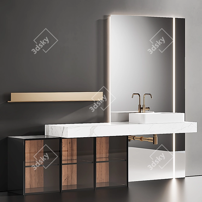 Edone REA 003: Sleek and Functional Cabinet Set 3D model image 2