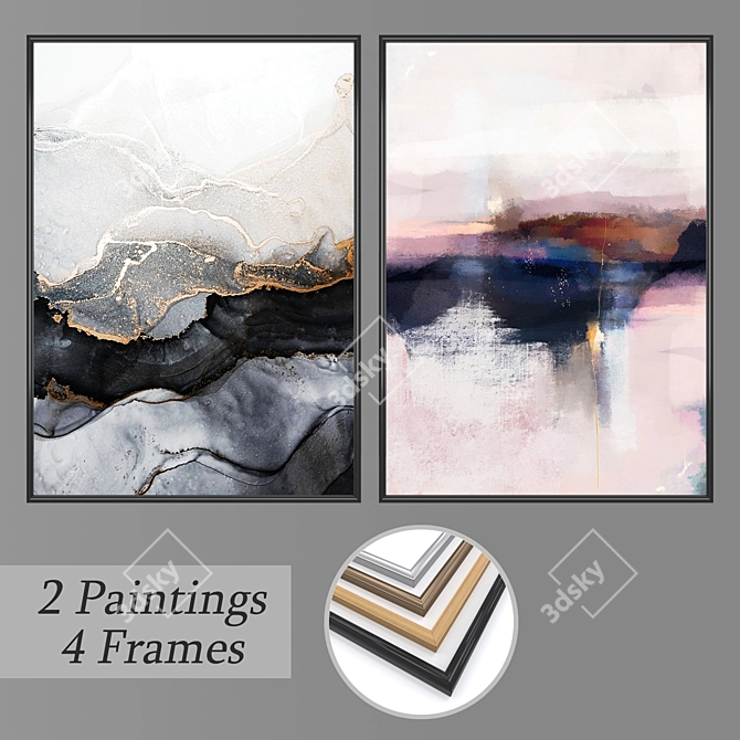 Modern Wall Art Set No. 3163 3D model image 1