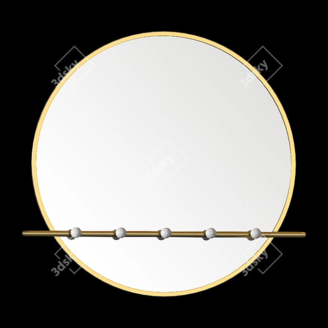 West Elm Moon Mirror: Elegant Wall Decor 3D model image 1