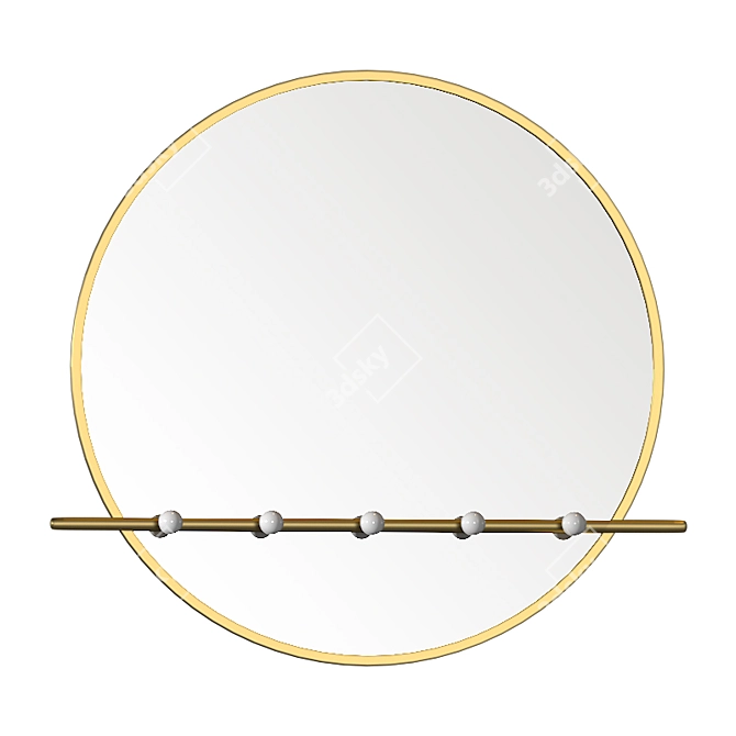 West Elm Moon Mirror: Elegant Wall Decor 3D model image 2