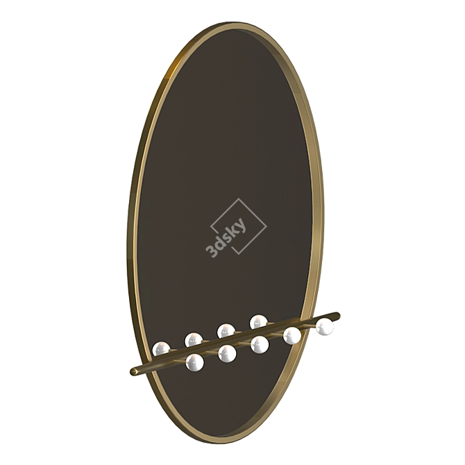 West Elm Moon Mirror: Elegant Wall Decor 3D model image 3